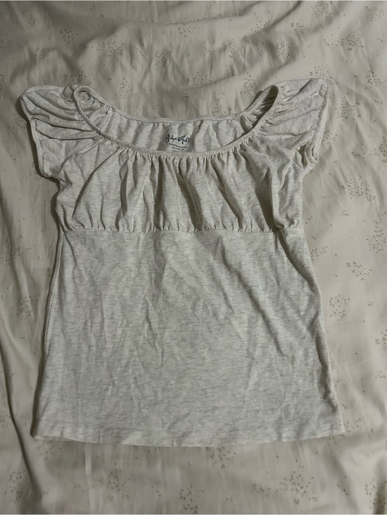 Brandy Melville Tops - John Galt Light Gray Casey Ruched Top